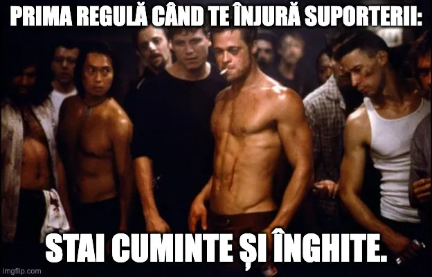 Memă legată de situația lui Paul Iacon inspirată de filmul Fight Club
